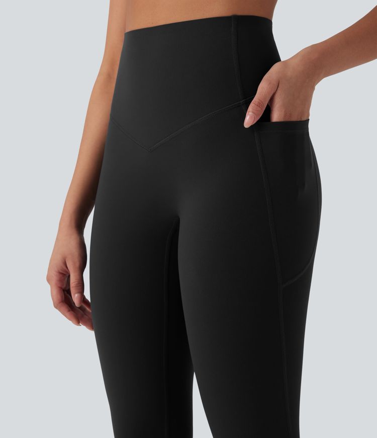 Halara UltraSculpt™ High Waisted Tummy Control Shaping Yoga Bootcut 7/8 Leggings with Pockets
