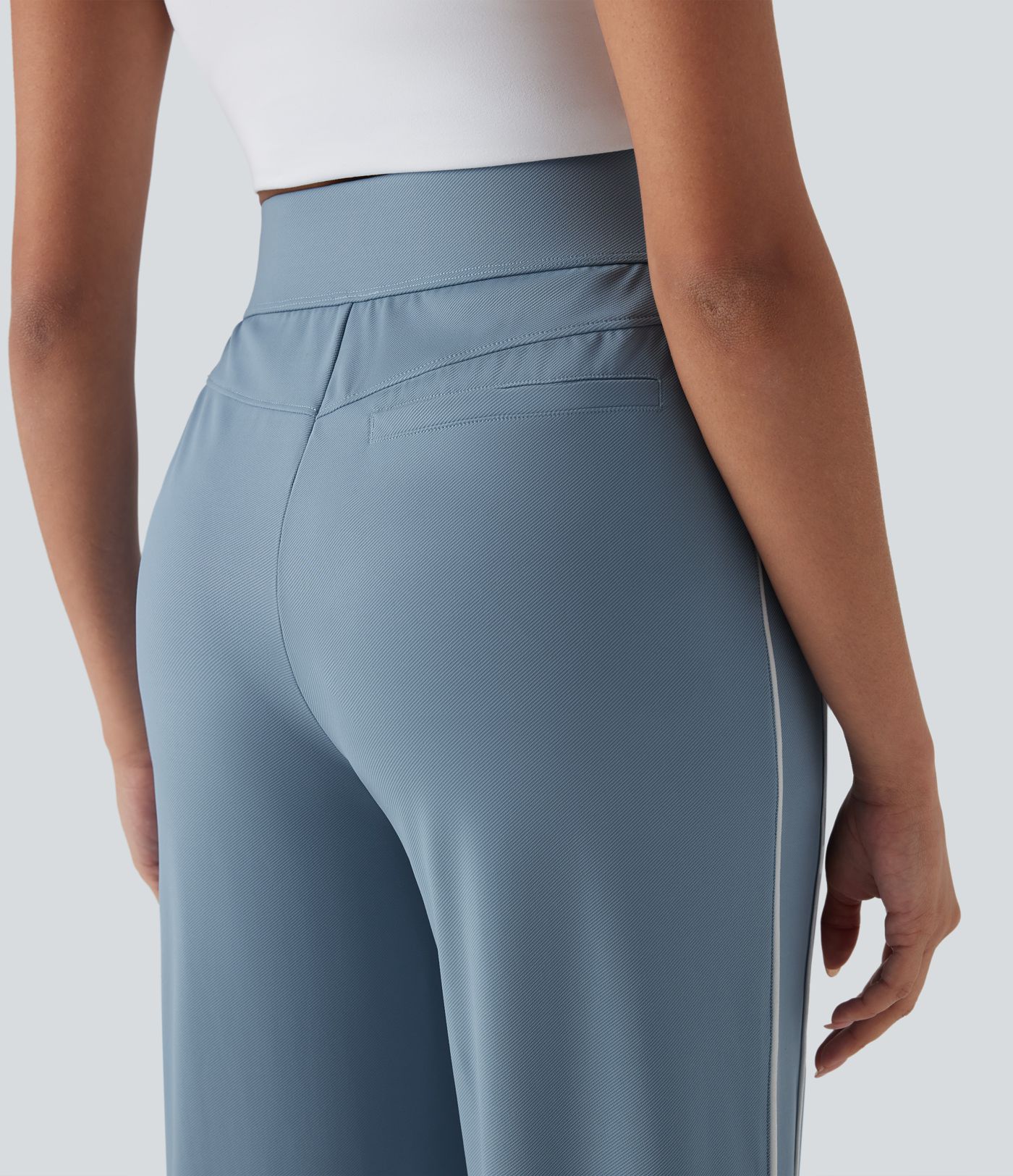 High Waisted Straight Leg Quick Dry Training Trackpants with Pockets-UPF40+