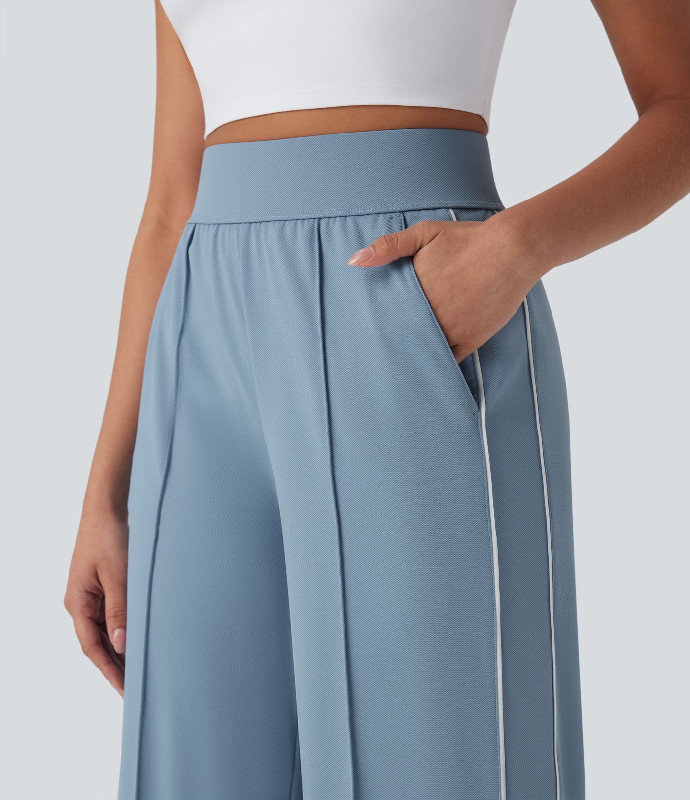 High Waisted Straight Leg Quick Dry Training Trackpants with Pockets-UPF40+