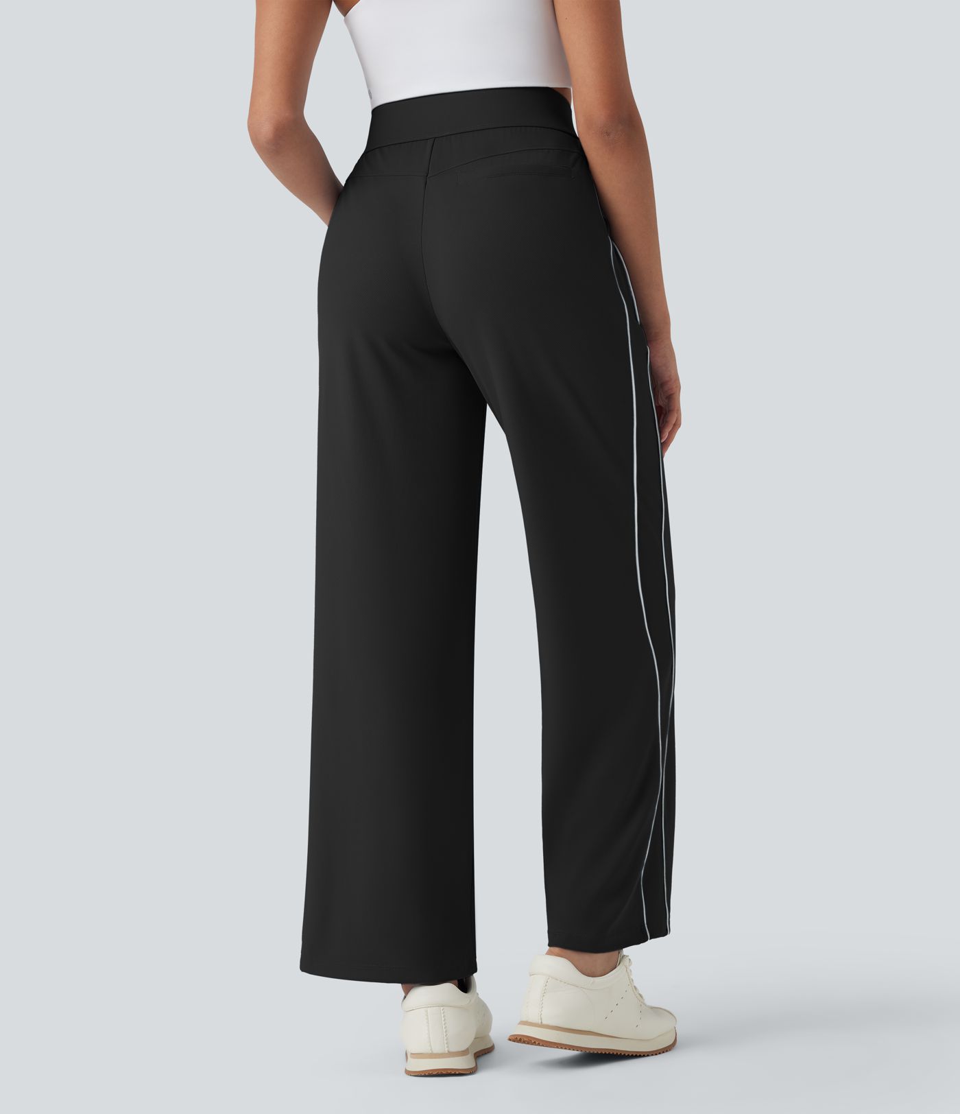 High Waisted Straight Leg Quick Dry Training Pants with Pockets-UPF40+