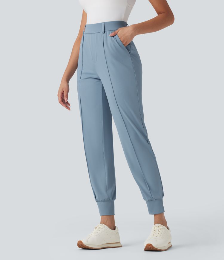 High Waisted Pockets Quick Dry Golf Joggers-Golf Tee Pocket-UPF40+