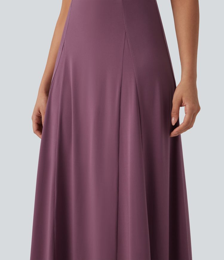 High Waisted Flowy Maxi Casual Skirt