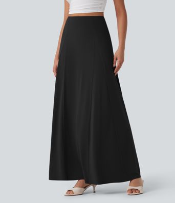 High Waisted Flowy Maxi Casual Skirt