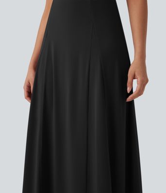 High Waisted Flowy Maxi Casual Skirt