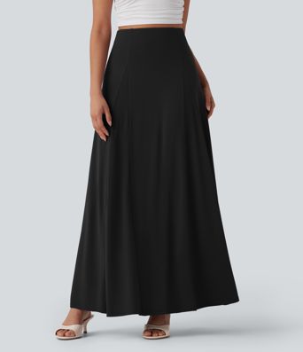 High Waisted Flowy Maxi Casual Skirt