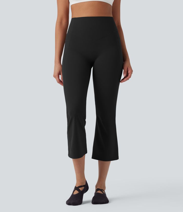 Halara UltraSculpt™ SoCinched High Waisted Scrunch Butt Lifting Tummy Control Crop Shaping Yoga Bootcut Leggings with Pockets