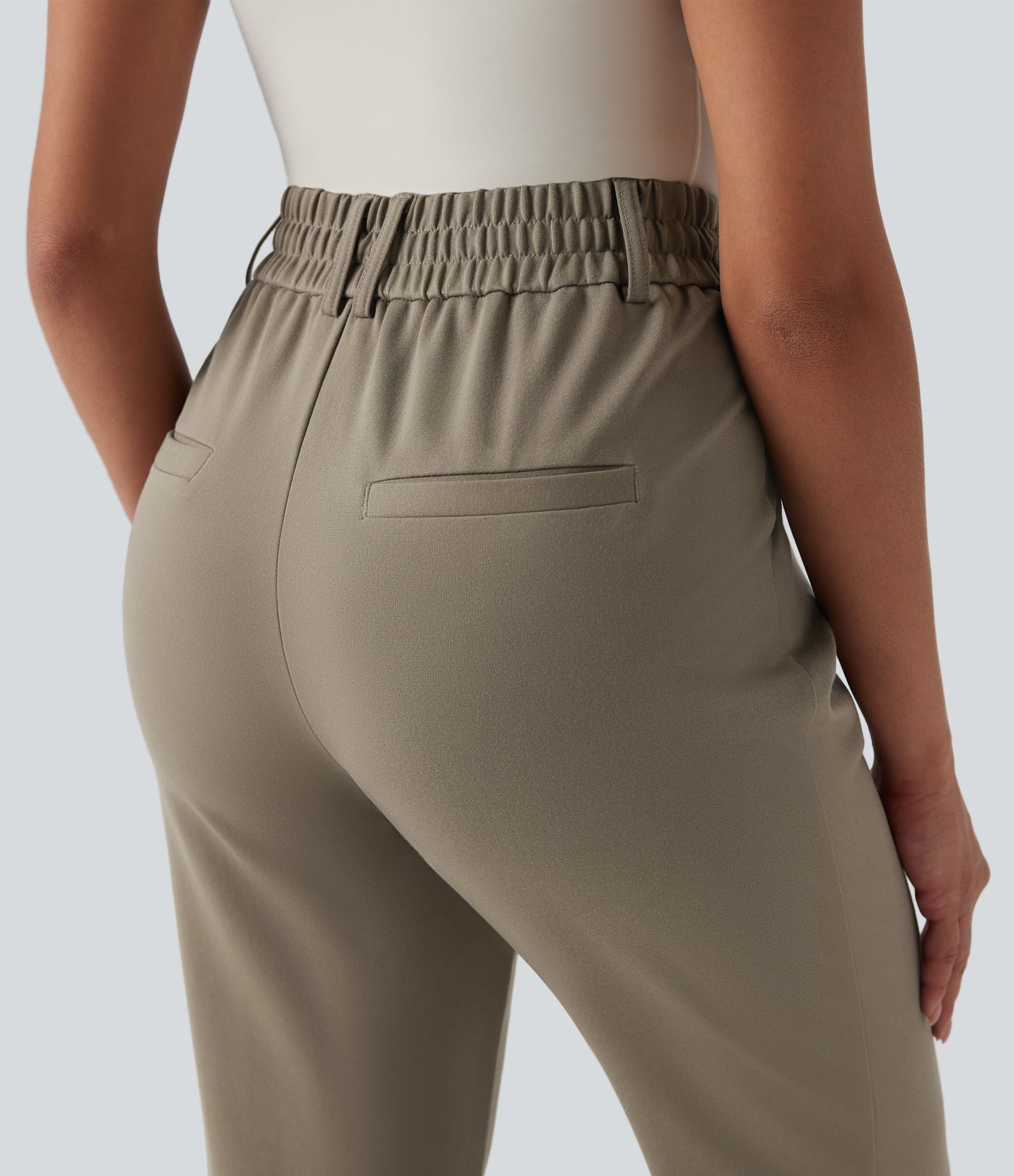 SculptKnit High Waisted Drawstring Tapered Casual Pants with Pockets