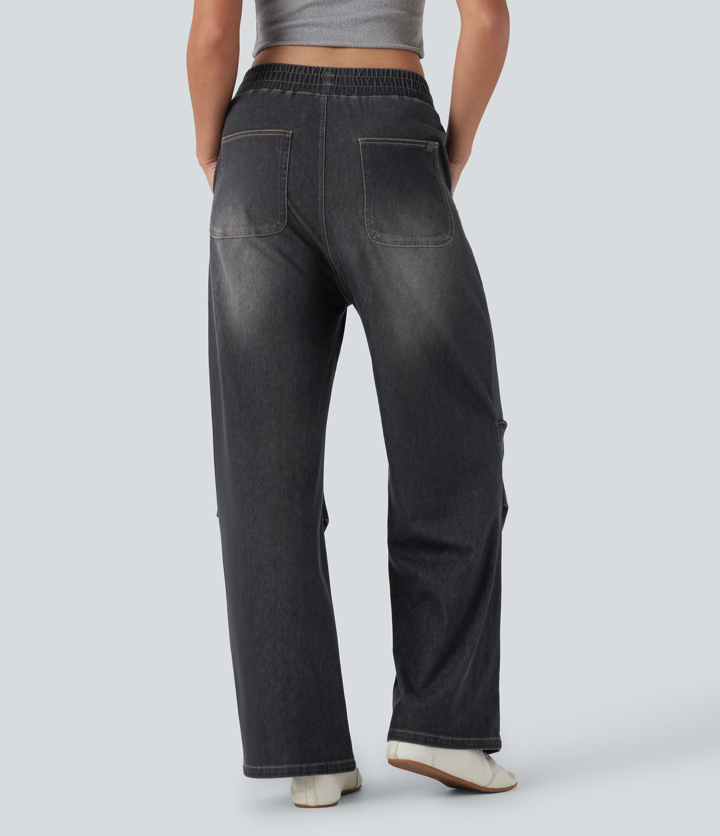 Halara Flex™ Mid Rise Casual Baggy Sweatpants Jeans with Pockets