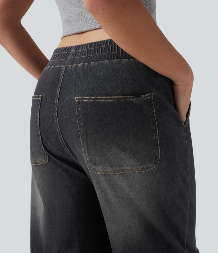 Halara Flex™ Mid Rise Casual Baggy Sweatpants Jeans with Pockets