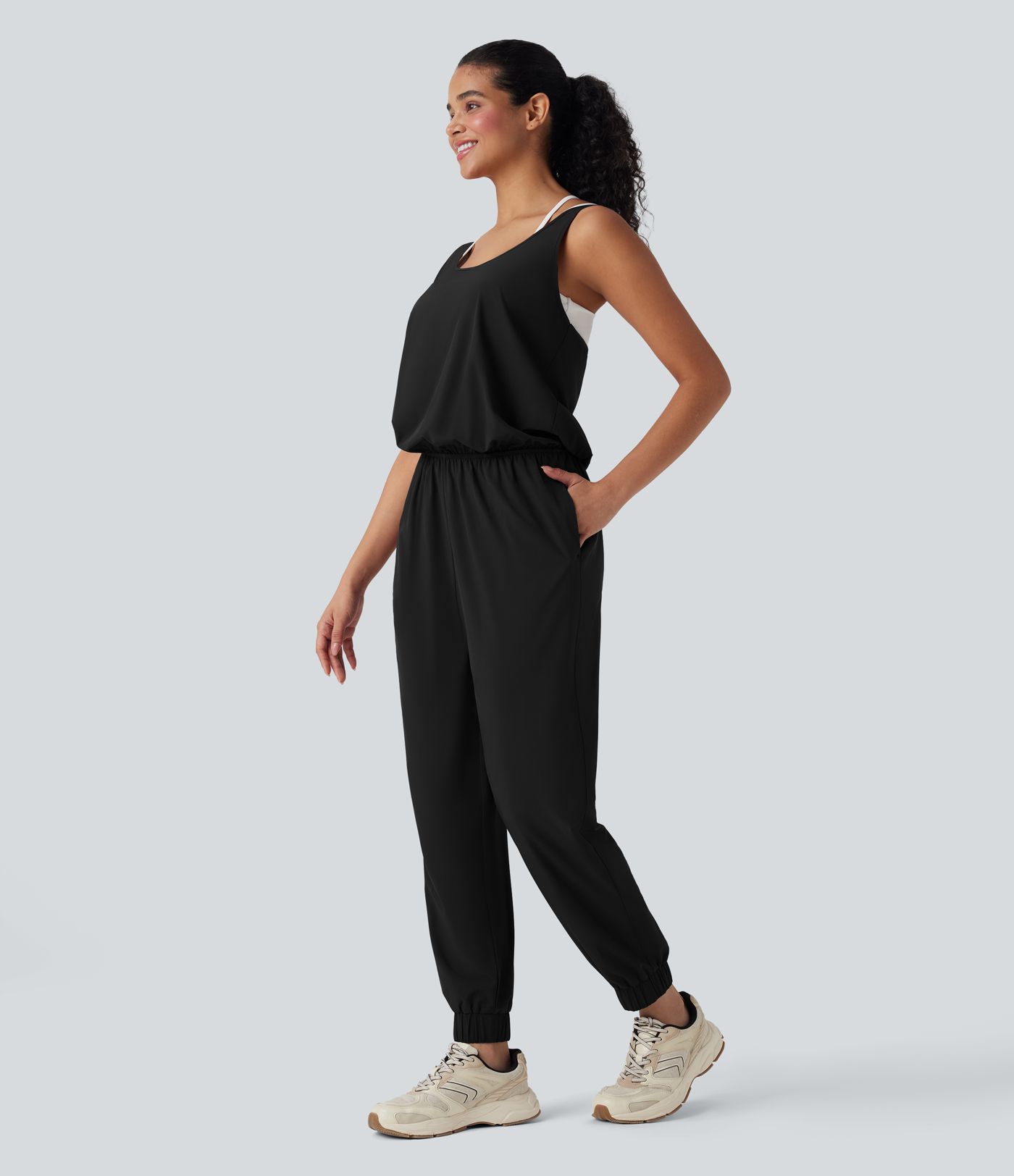 Breezeful™ Sleeveless Quick Dry Workout Jumpsuit with Pockets