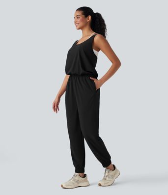 Breezeful™ Sleeveless Quick Dry Workout Jumpsuit with Pockets