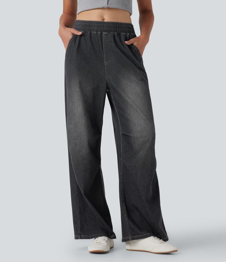 Halara Flex™ Mid Rise Casual Baggy Jeans with Pockets