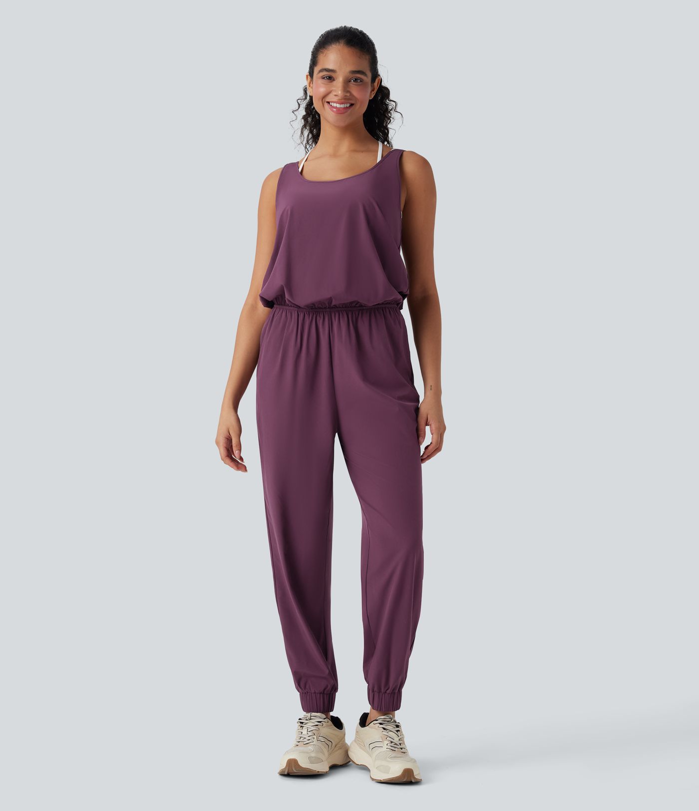 Breezeful™ Sleeveless Quick Dry Workout Jumpsuit with Pockets
