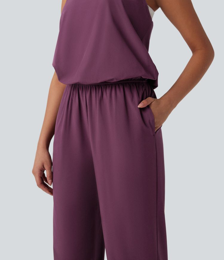 Breezeful™ Sleeveless Quick Dry Workout Jumpsuit with Pockets