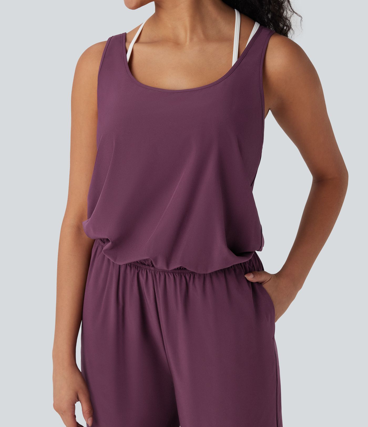 Breezeful™ Sleeveless Quick Dry Workout Jumpsuit with Pockets