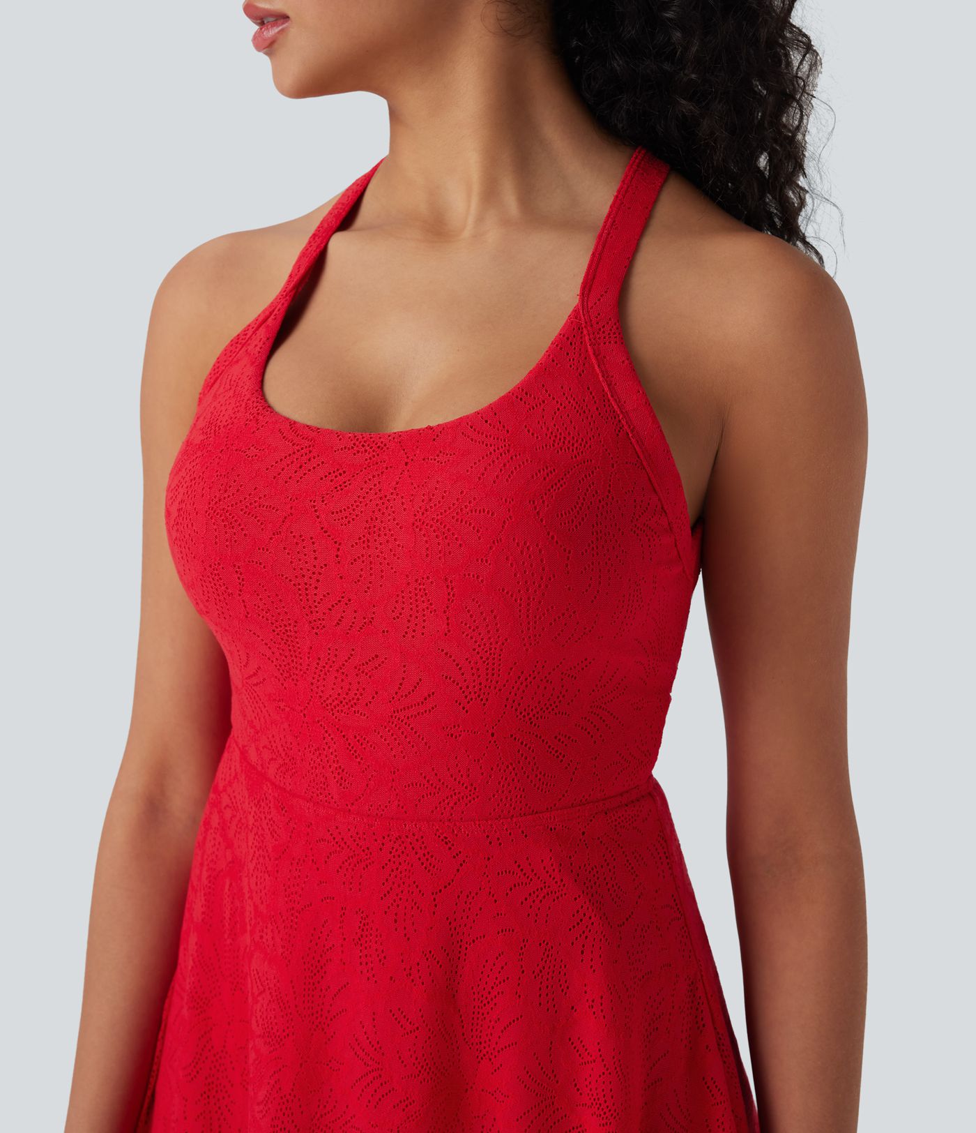 Lace 2-in-1 Mini Dance Active Dress with Pockets-Easy Peezy