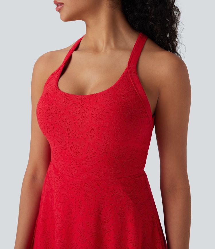 Lace 2-in-1 Mini Dance Active Dress with Pockets-Easy Peezy