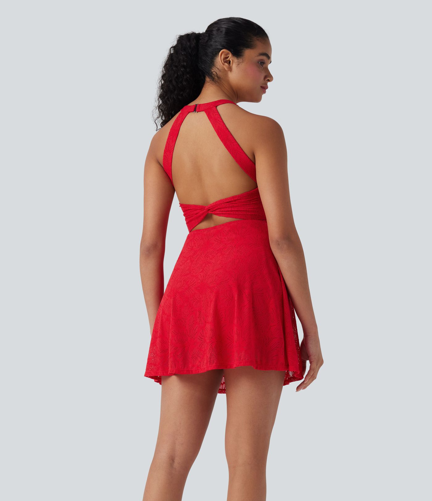 Lace 2-in-1 Mini Dance Active Dress with Pockets-Easy Peezy