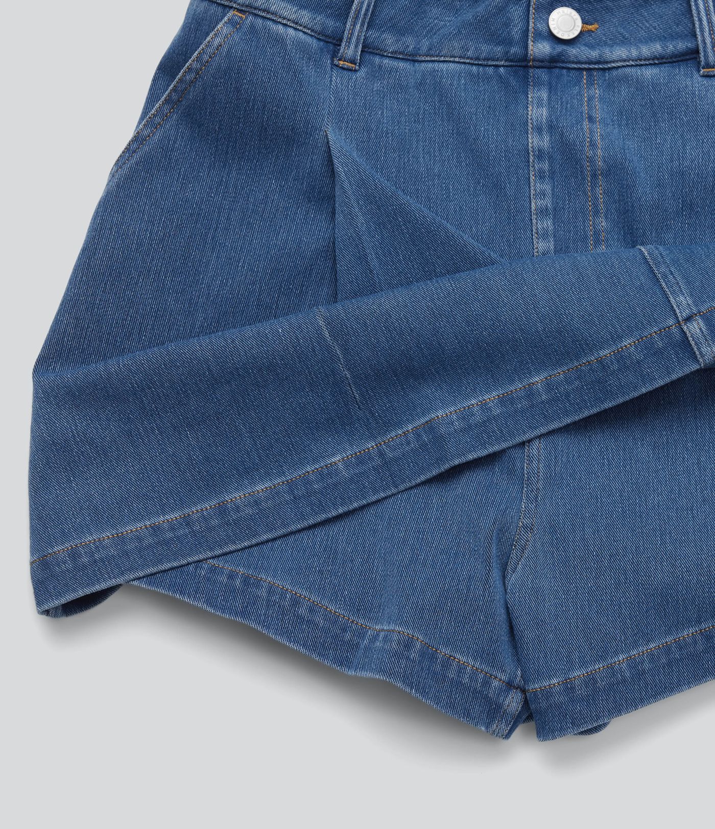 Halara Flex™ High Waisted 2-in-1 Washed Stretchy Knit Denim Casual A-line Skort with Pockets