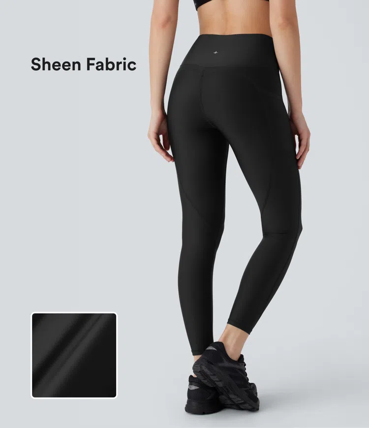 High Waisted Pocket Sheen Workout Leggings