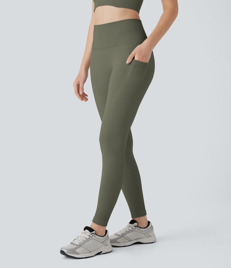 OneForm Seamless Flow High Waisted Tummy Control Butt Lifting Pocket Yoga Leggings