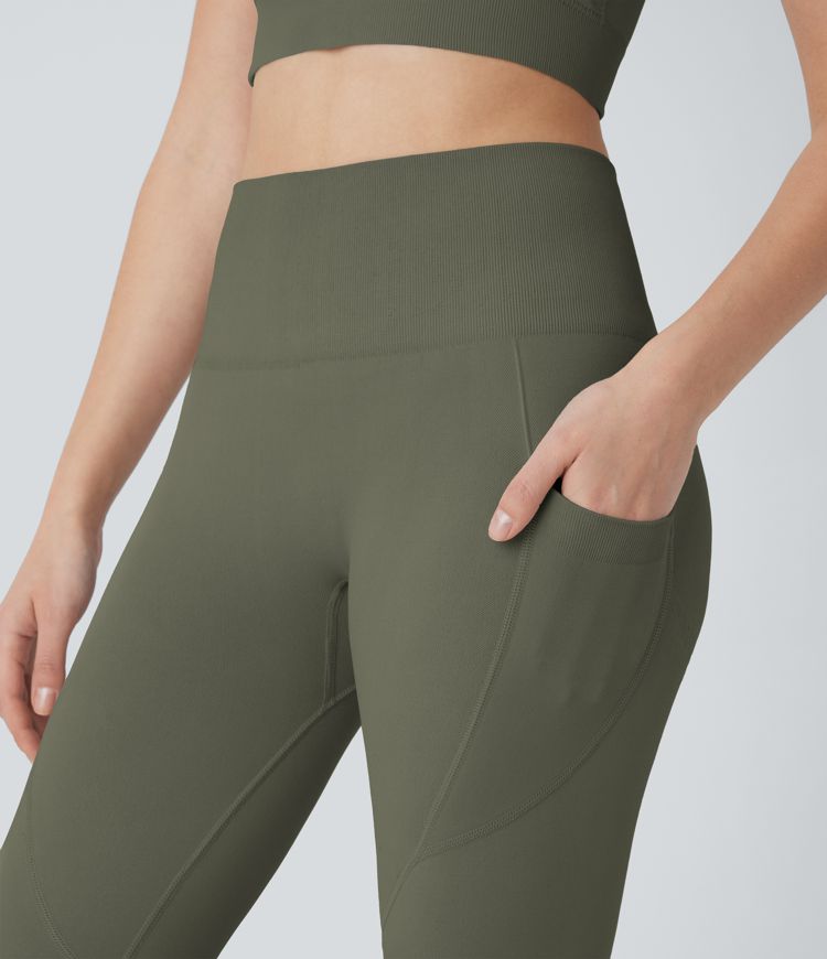 OneForm Seamless Flow High Waisted Tummy Control Butt Lifting Pocket Yoga Leggings