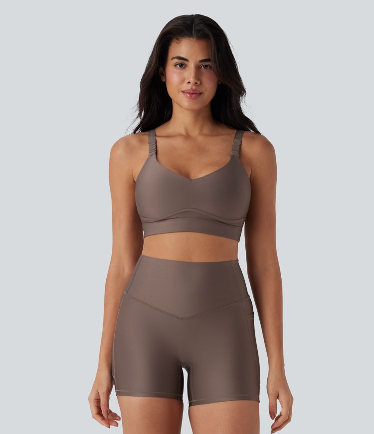 Medium Support Sheen Running Sports Bra A-C Cups