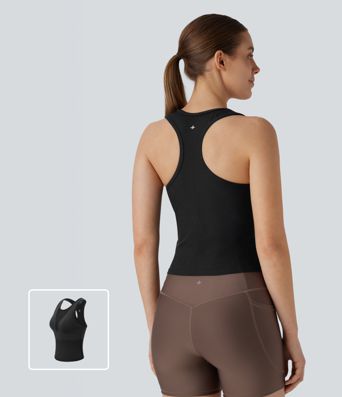 Ribbed Racerback Yoga Tank Top