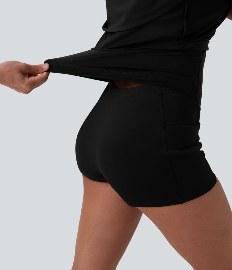 Softlyzero™ Airy Halter Backless Adjustable Buckle Contrast Mesh Cool Touch Yoga Active Dress-Easy Peezy-UPF50+