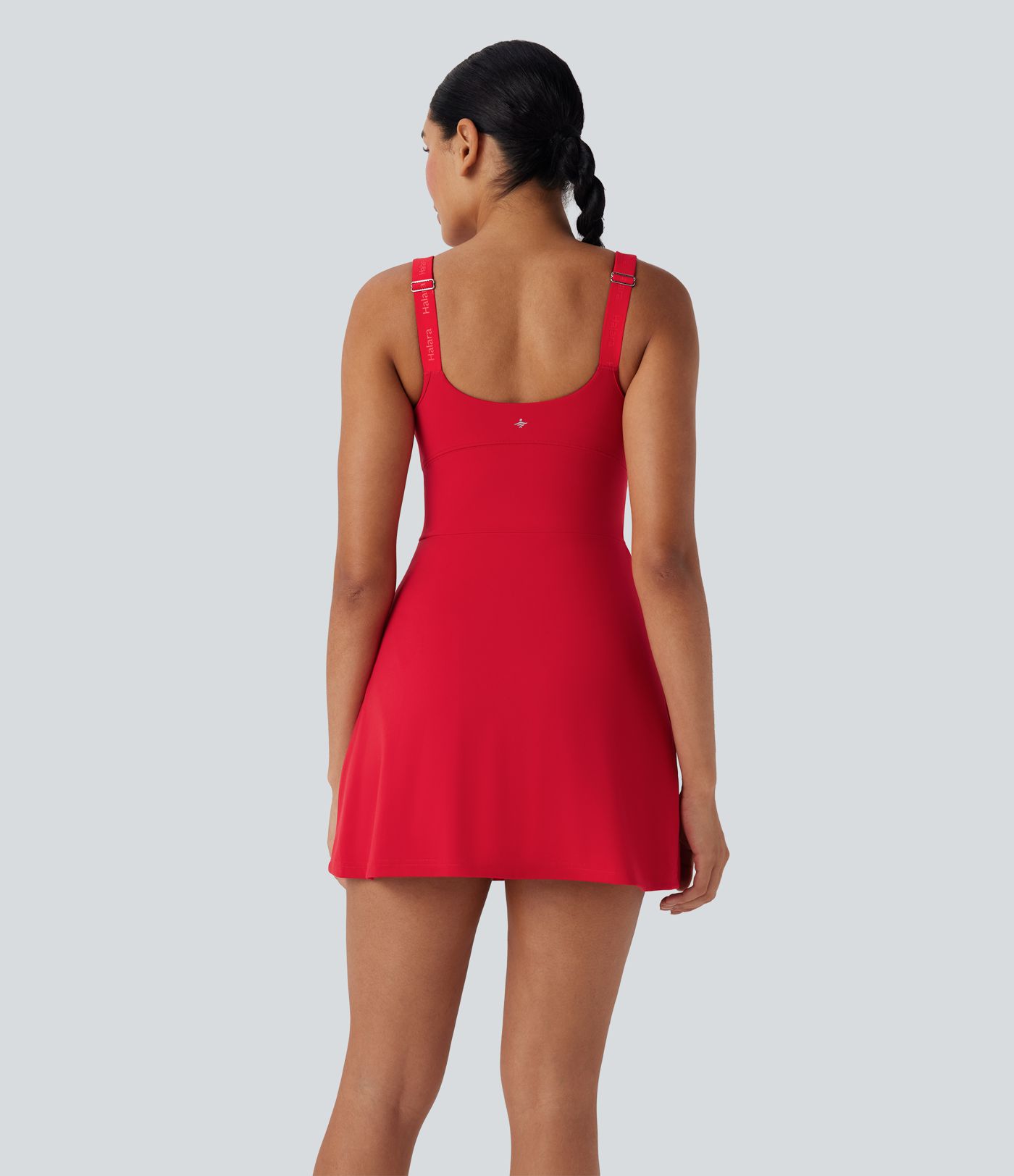 Vestido deportivo 2 en 1 de yoga Softlyzero™ con copas moldeadas, tirantes ajustables y cremallera con espalda abierta y bolsillos - Easy Peezy