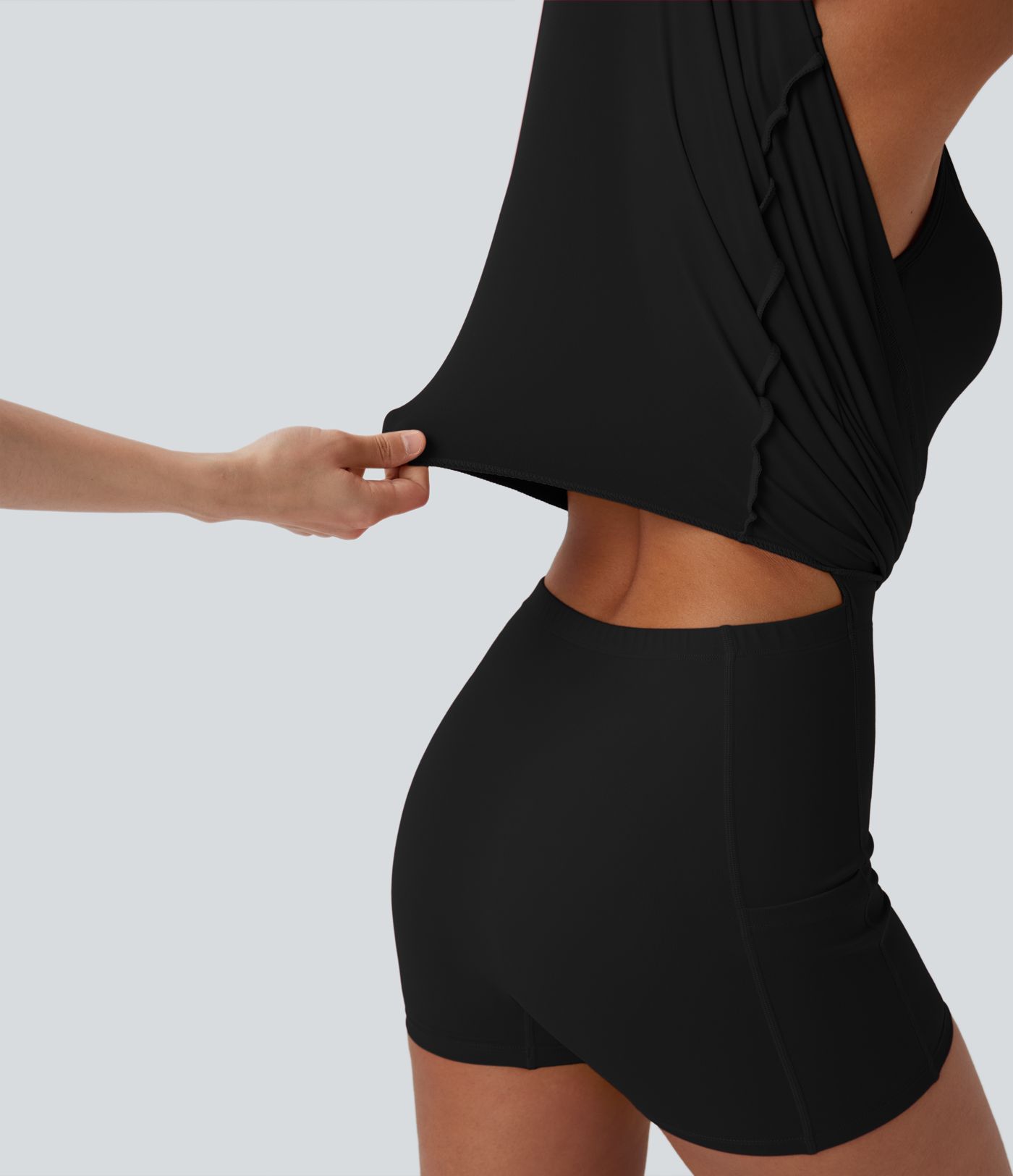 SoftlyZero™ Mekane push-up oblikovane košarice, patentni zatvarač — 2‑u‑1 haljina za jogu i aktivnost s džepovima – jednostavno