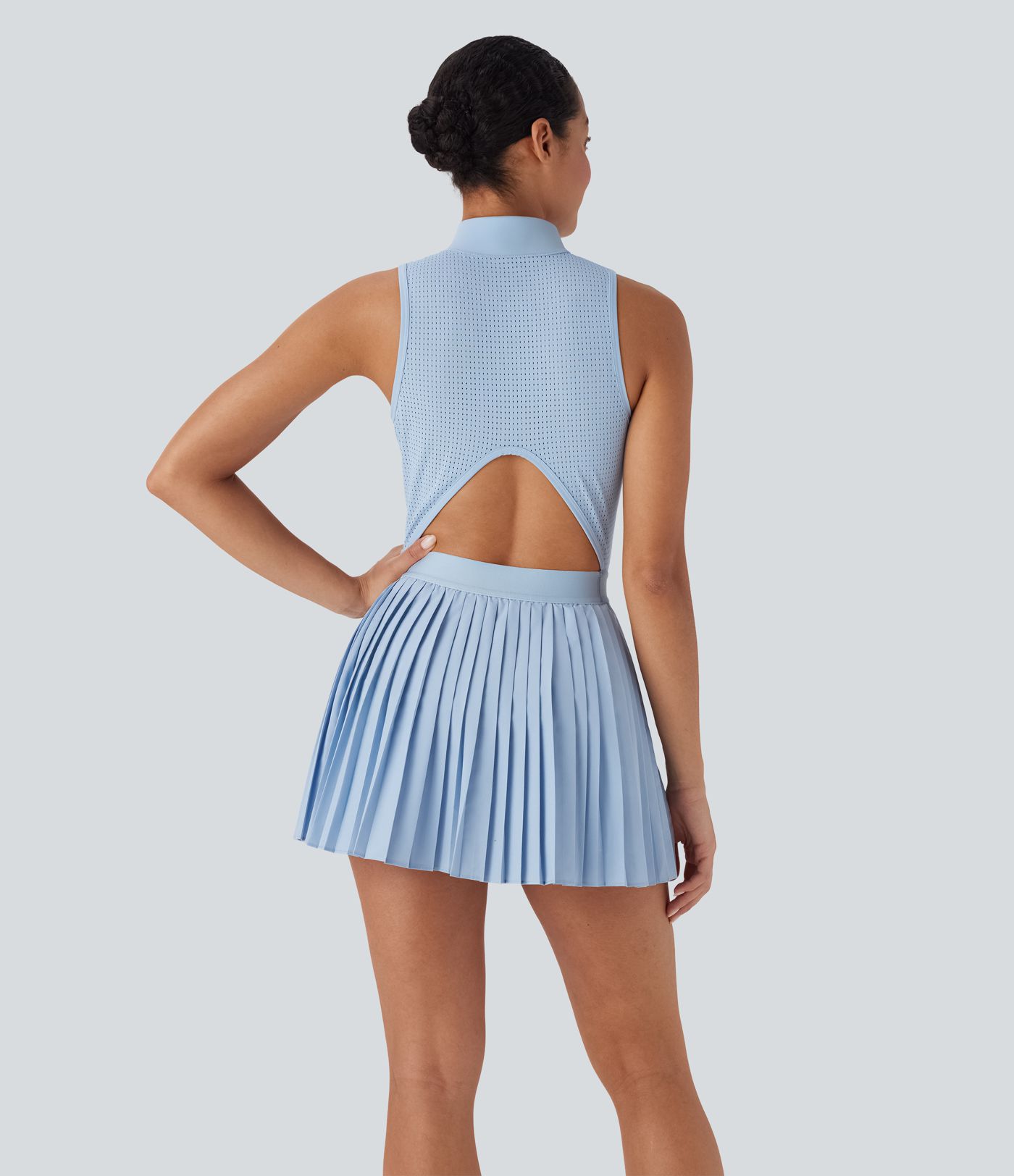 Breezeful™ Sleeveless Cut Out 2-in-1 Pleated Quick Dry Mini Tennis Active Dress with Side Pockets Breezeful™ Sleeveless Cut Out 2-in-1 Pleated Quick Dry Mini Tennis Active Dress with Side Pockets