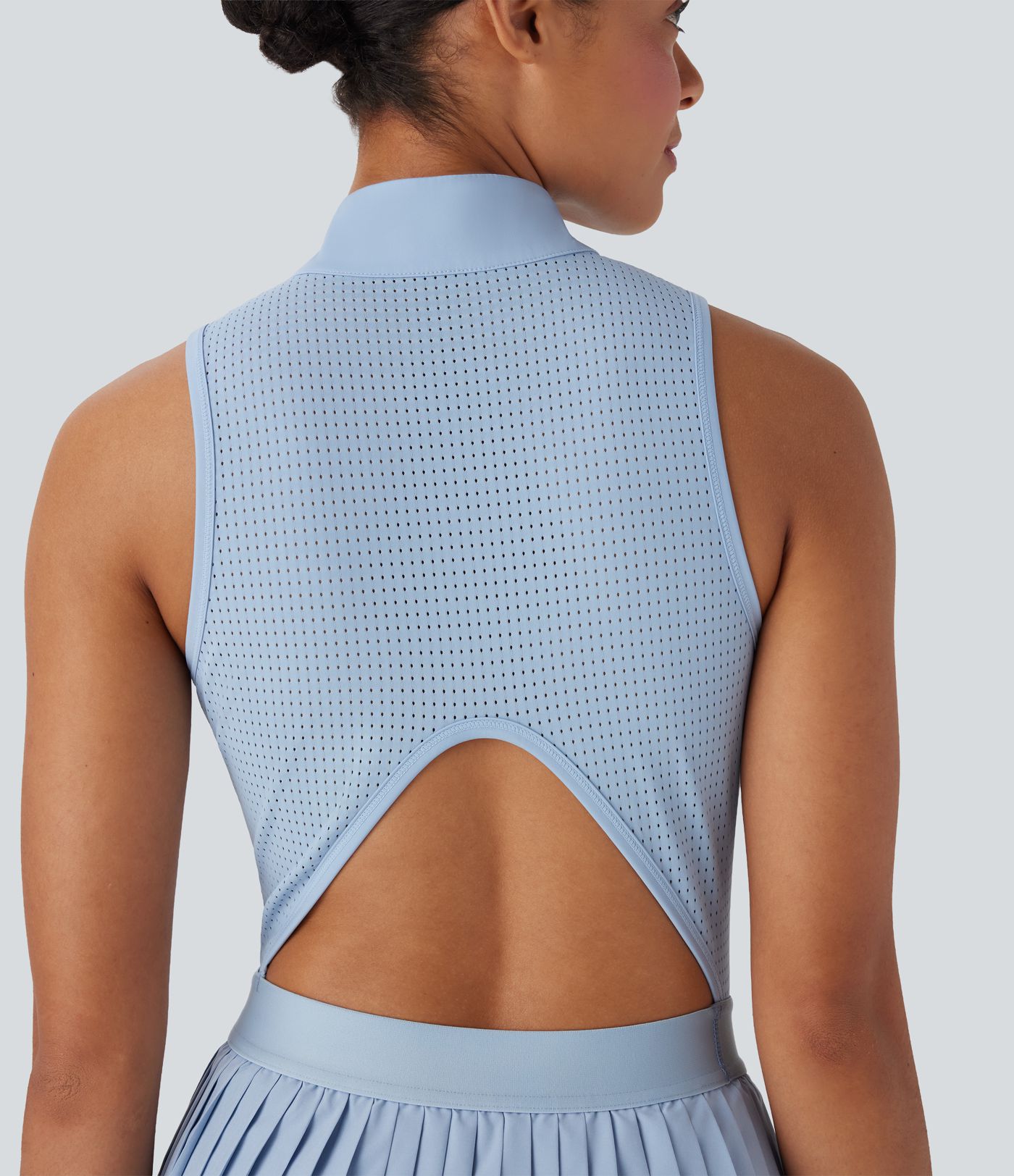 Breezeful™ Sleeveless Cut Out 2-in-1 Pleated Quick Dry Mini Tennis Active Dress with Pockets