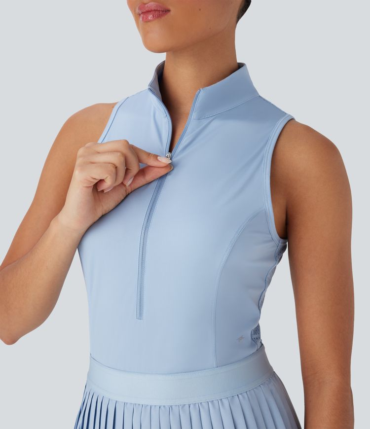 Breezeful™ Sleeveless Cut Out 2-in-1 Pleated Quick Dry Mini Tennis Active Dress with Pockets