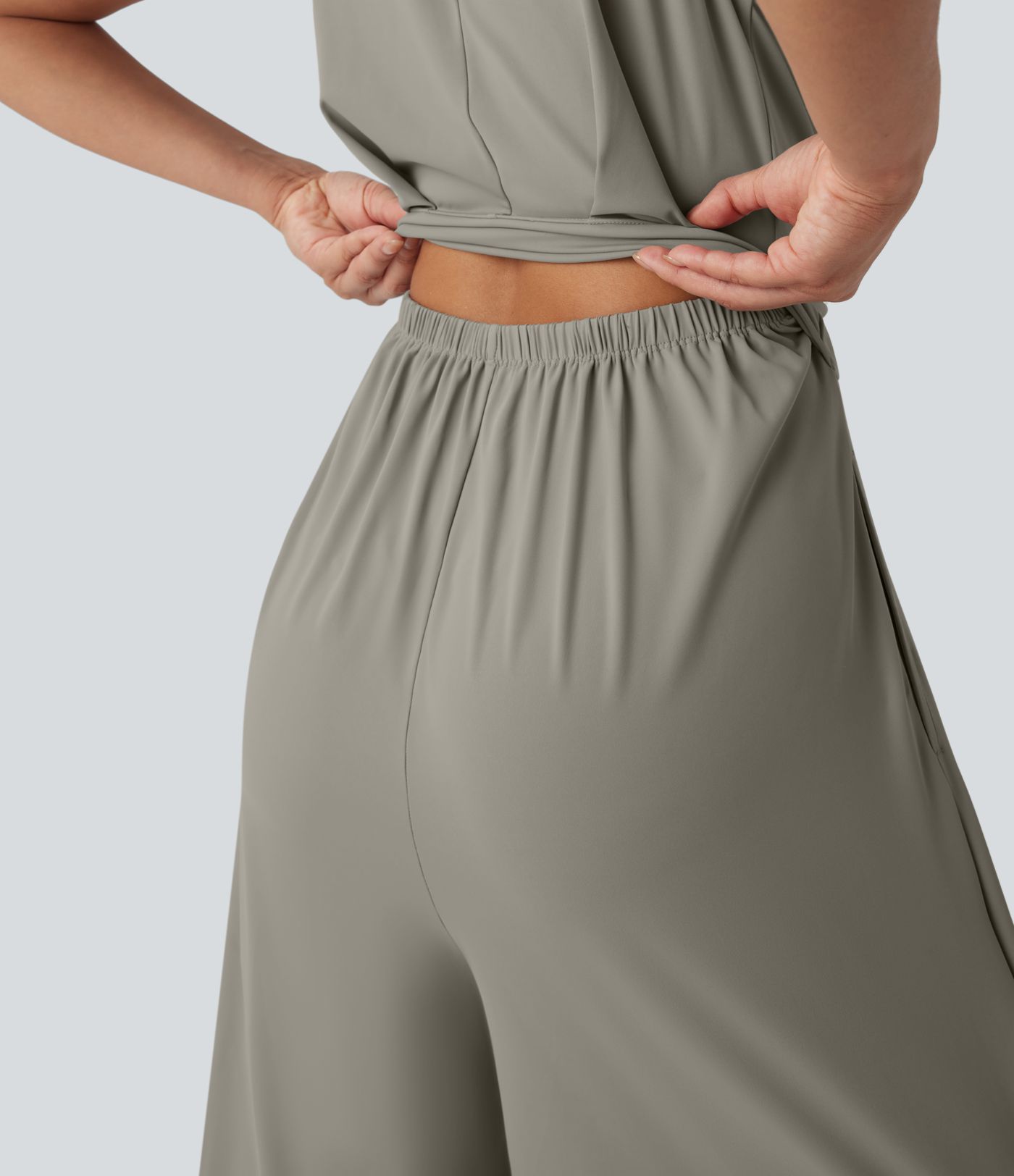 SoftlyZero™ QuickDry Round Neck Sleeveless Keyhole Pocket Yoga Jumpsuit-Easy Peezy Edition