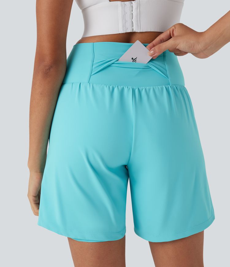 SoftlyZero™ Airy Super High Waisted 2-in-1 Cool Touch Yoga Shorts 7" with Pockets