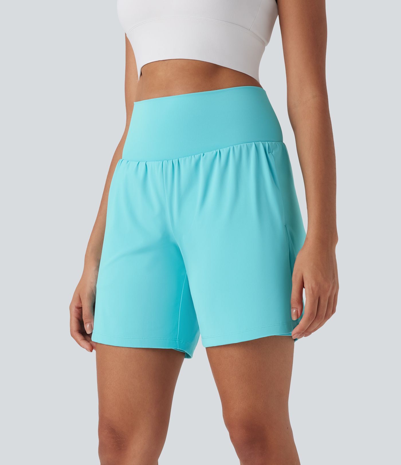 SoftlyZero™ Airy Super High Waisted 2-in-1 Cool Touch Yoga Shorts 7" with Pockets