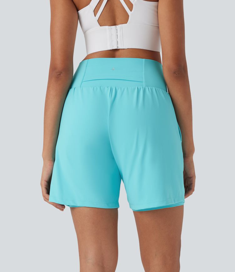 SoftlyZero™ Airy Super High Waisted 2-in-1 Cool Touch Yoga Shorts 7" with Pockets