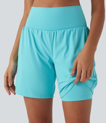 SoftlyZero™ Airy Super High Waisted 2-in-1 Cool Touch Yoga Shorts 7" with Pockets
