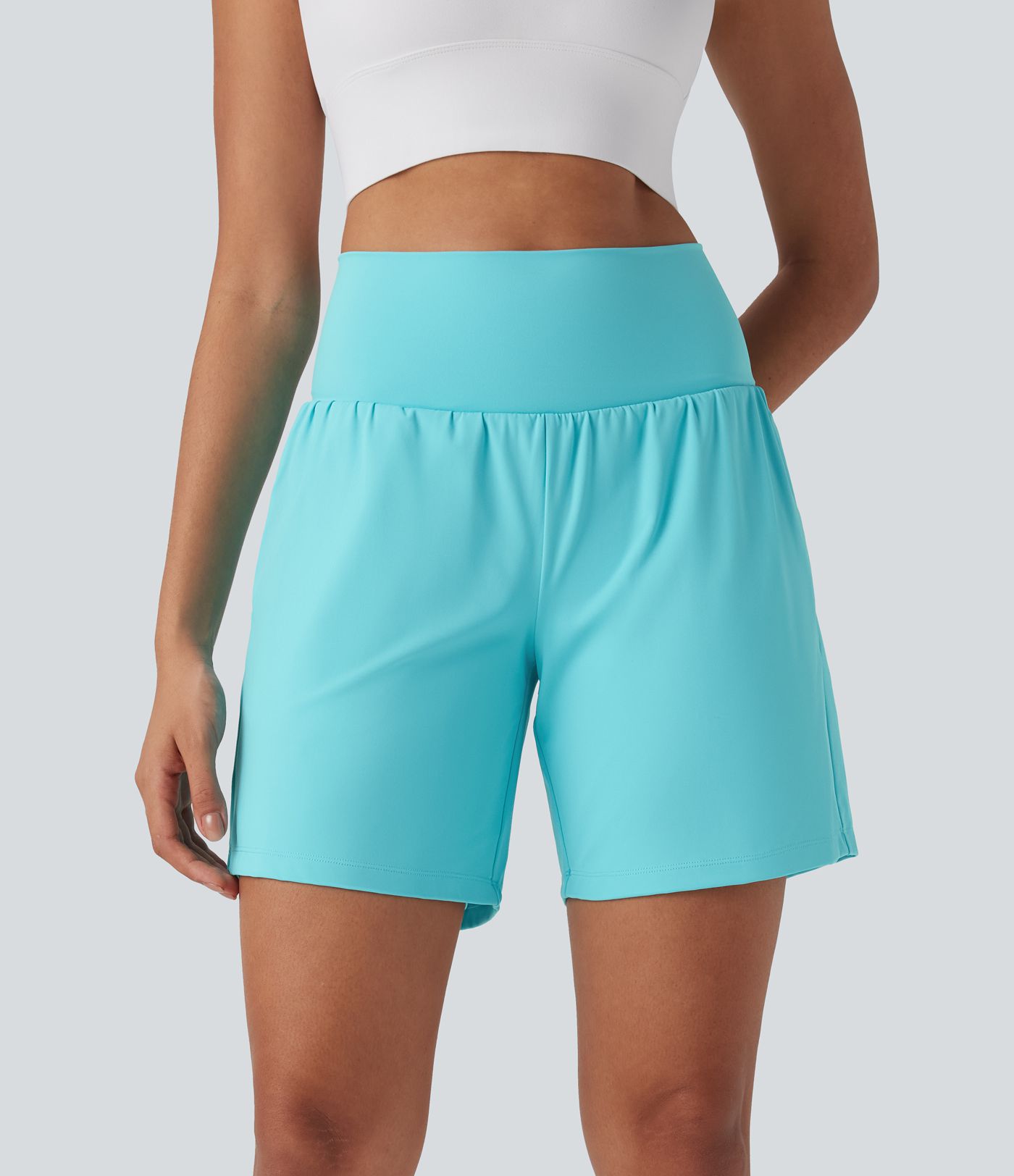 SoftlyZero™ Airy Super High Waisted 2-in-1 Cool Touch Yoga Shorts 7" with Pockets