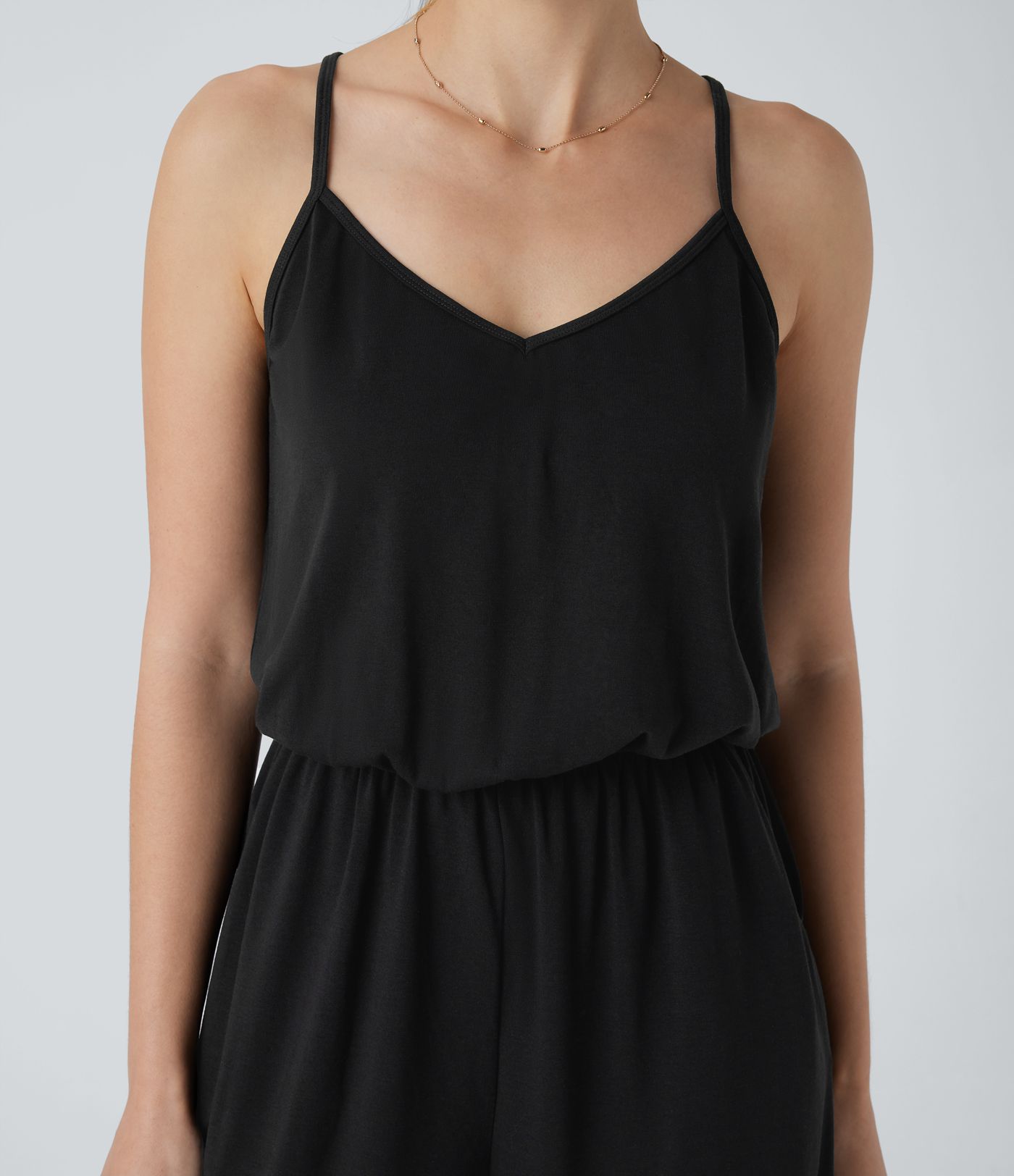 Adjustable & Removable Strap Pocket Wide Leg Jumpsuit