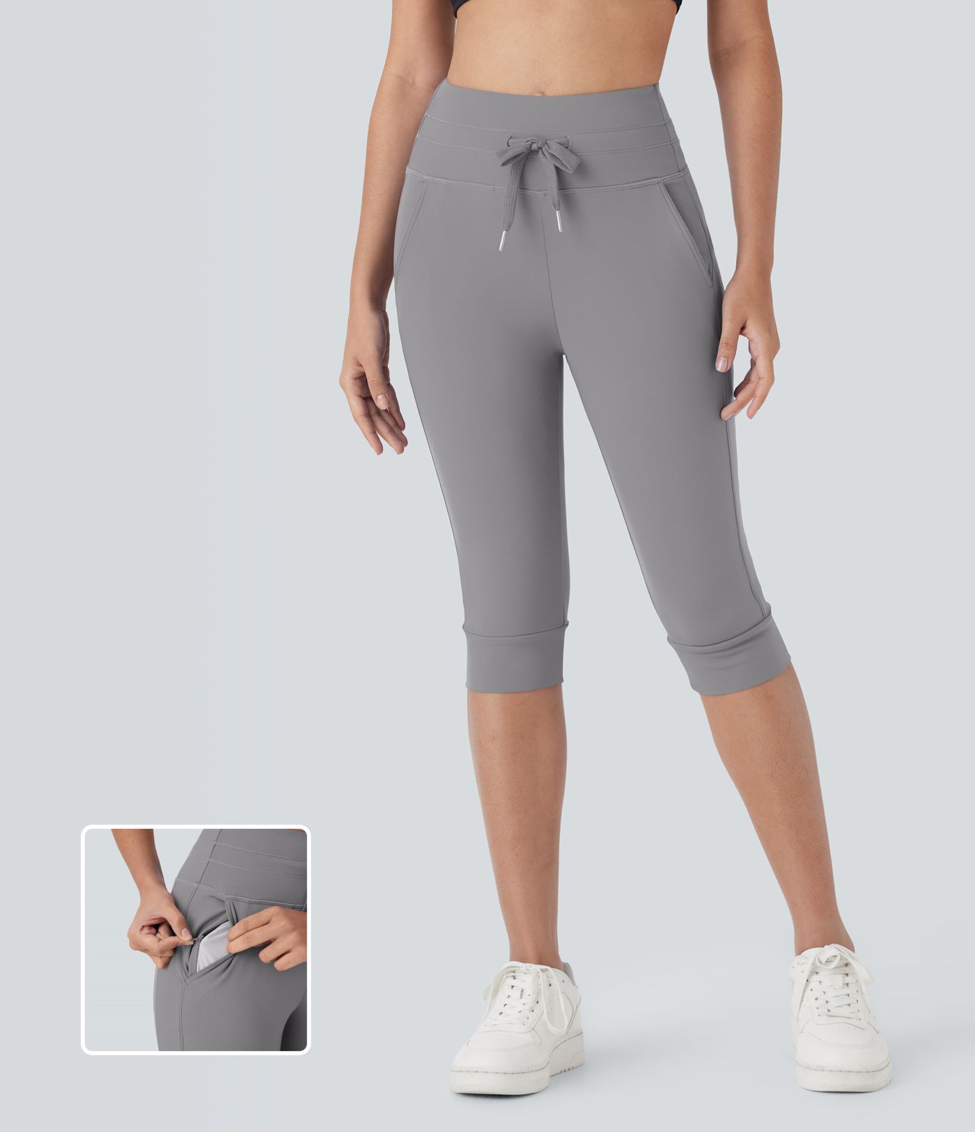 SoftlyZero™ Plüsch-Jogginghose mit hoher Taille, Kordelzug und Taschen für Yoga und Pedal Pusher