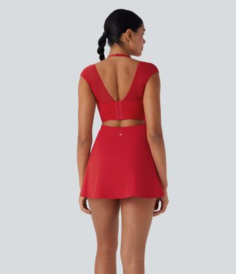 SoftlyZero™ Ligero bucle para el cuello Hebilla ajustable Malla de contraste Tacto fresco Vestido activo para yoga - Fácil de llevar - UPF50+