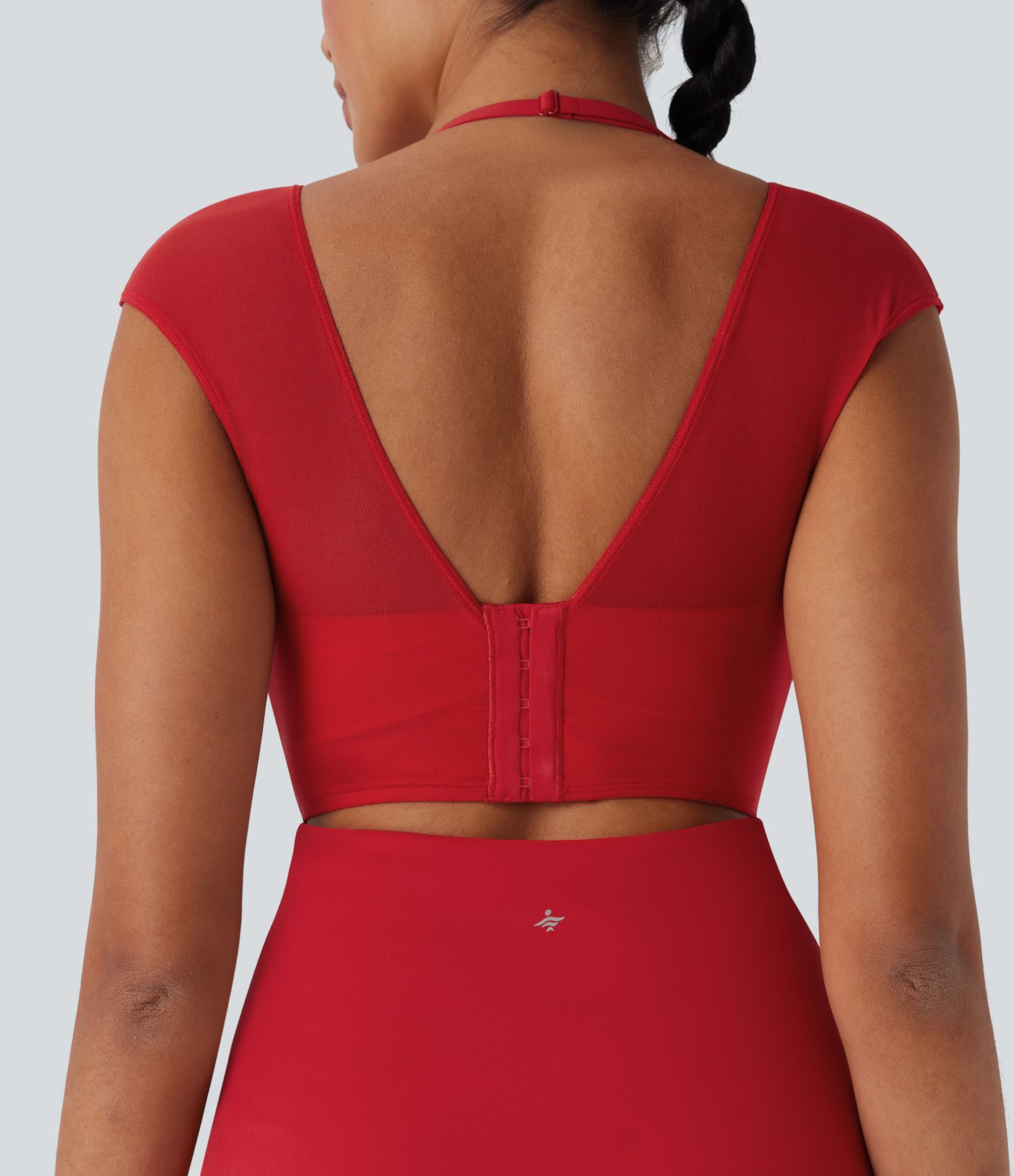 Softlyzero™ Airy Neckholder-Kleid, rückenfrei, verstellbare Schnalle, kontrastierendes Netzgewebe, kühlendes Yoga-Aktivkleid, kinderleicht, UPF 50+