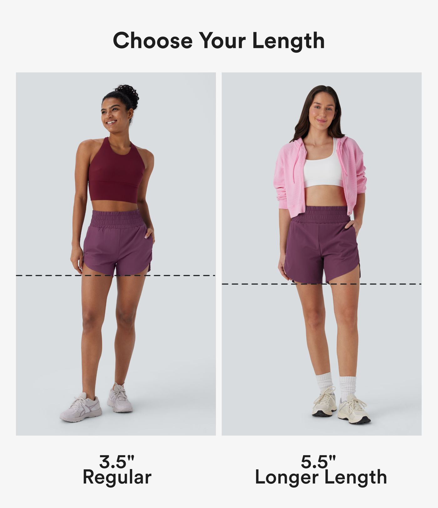 Breezeful™ High Waisted Multiple Pockets 2-in-1 Curved Hem Quick Dry Running Shorts 5.5''-Longer Length