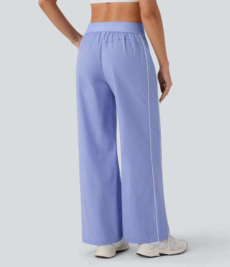 Water Repellent Wear-Resistant Reflective Mid Rise Pocket Straight Leg Yoga Pants