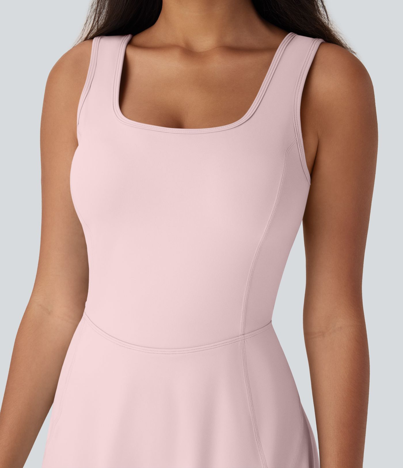 SoftlyZero™ Airy U Neck 2-in-1 Pocket Mini Cool Touch Dance Active Dress-Easy Peezy