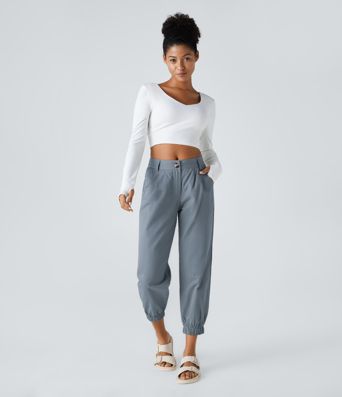 Mid Rise Casual Cotton Joggers with Pockets