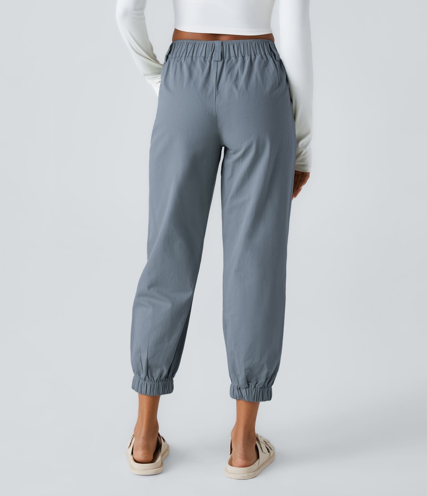 Mid Rise Casual Cotton Joggers with Pockets