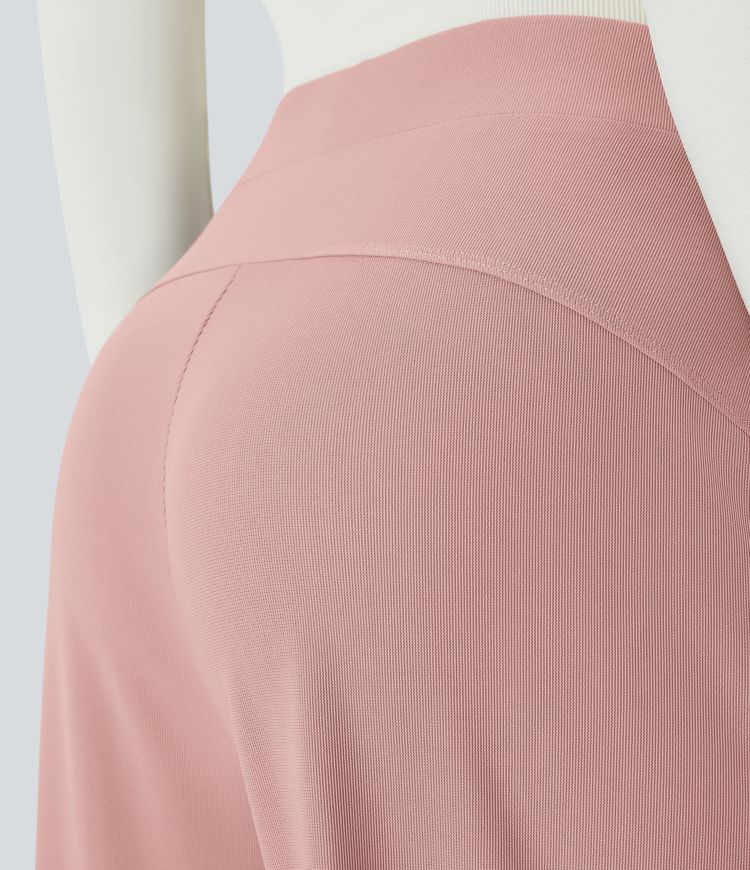 Halara Flex™ Figurformende Stoffhose aus Micro-Waffel-Stoff mit hohem Bund, weitem Bein, Seitentasche, Energiehose